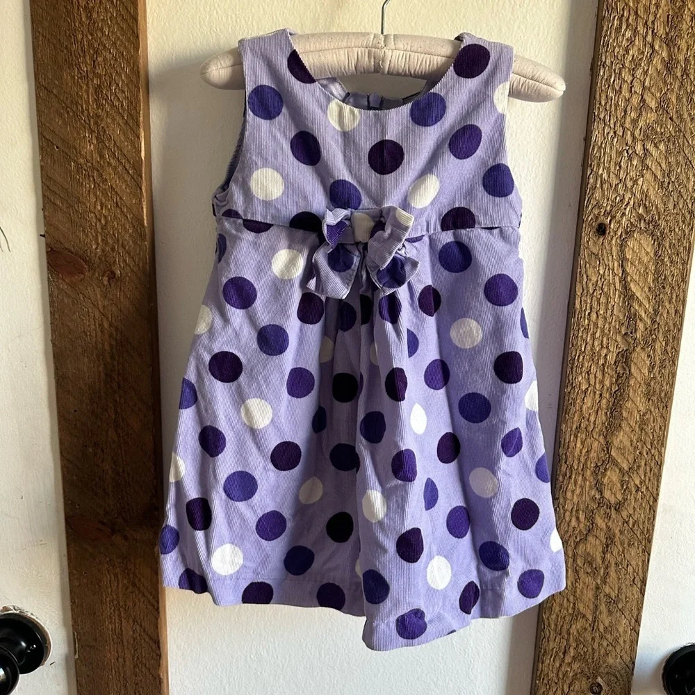 Place Retro Large Polka Dot Corduroy Dress Purple 24 Months Toddler Baby Girl